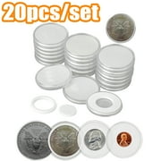 Travelwant 20 Sets Coin Holder, Silver Eagle Protector, 46mm ID, Plastic, Clear, Airtight Dollar Coins Capsules, American Collectors Cases, Collection Supplies, Tight Treasures Storage Containers